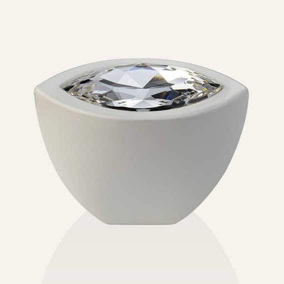 bouton mobile Linea Cali Cristal Elipse Cristal PB avec le blanc mat Swarowski®