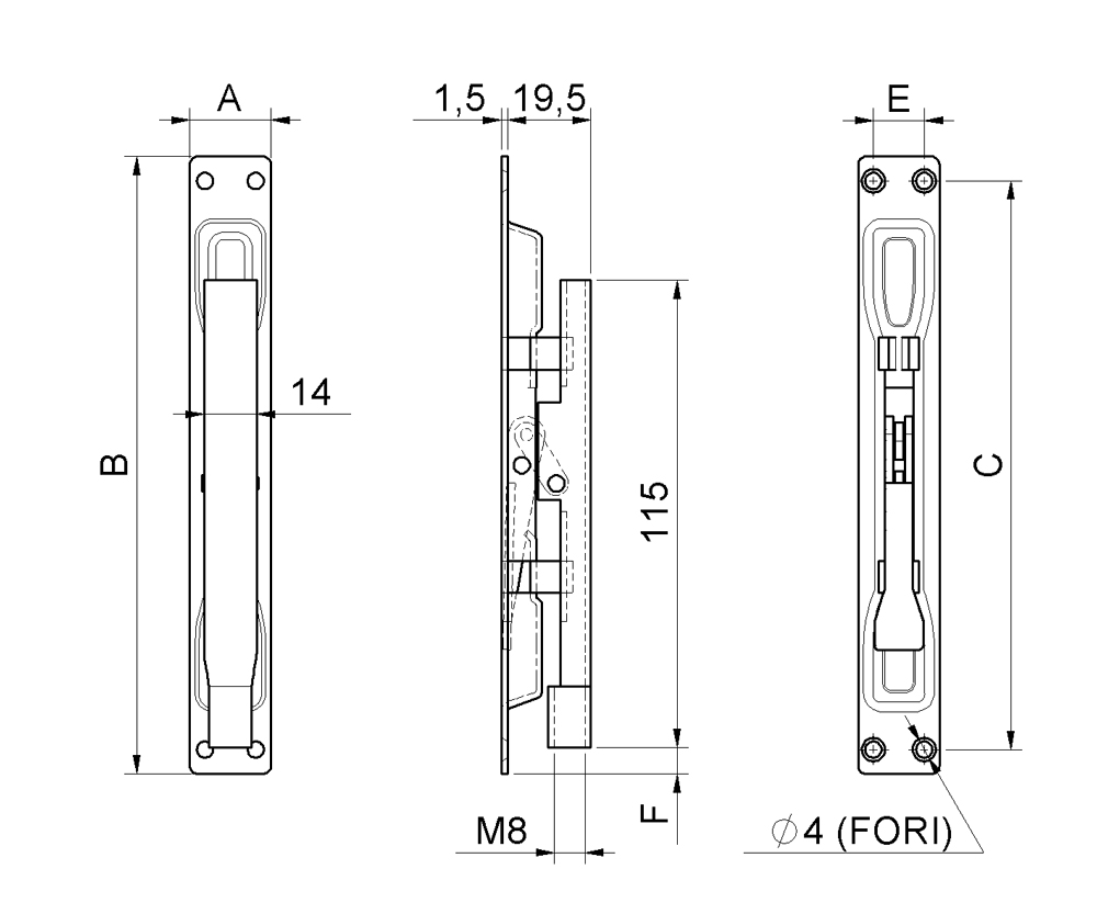 systèmes de fermeture du composant de combiarialdo