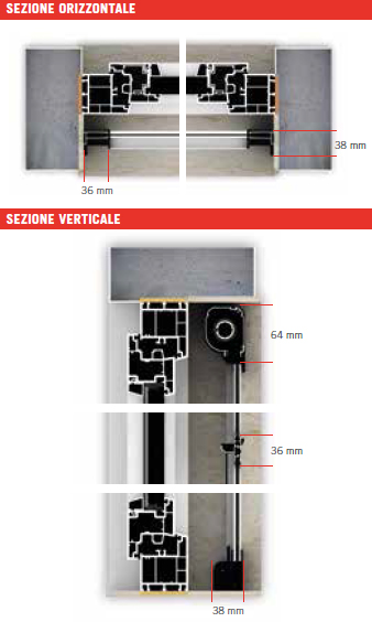 Moustiquaire verticale R-1 Effe mesures