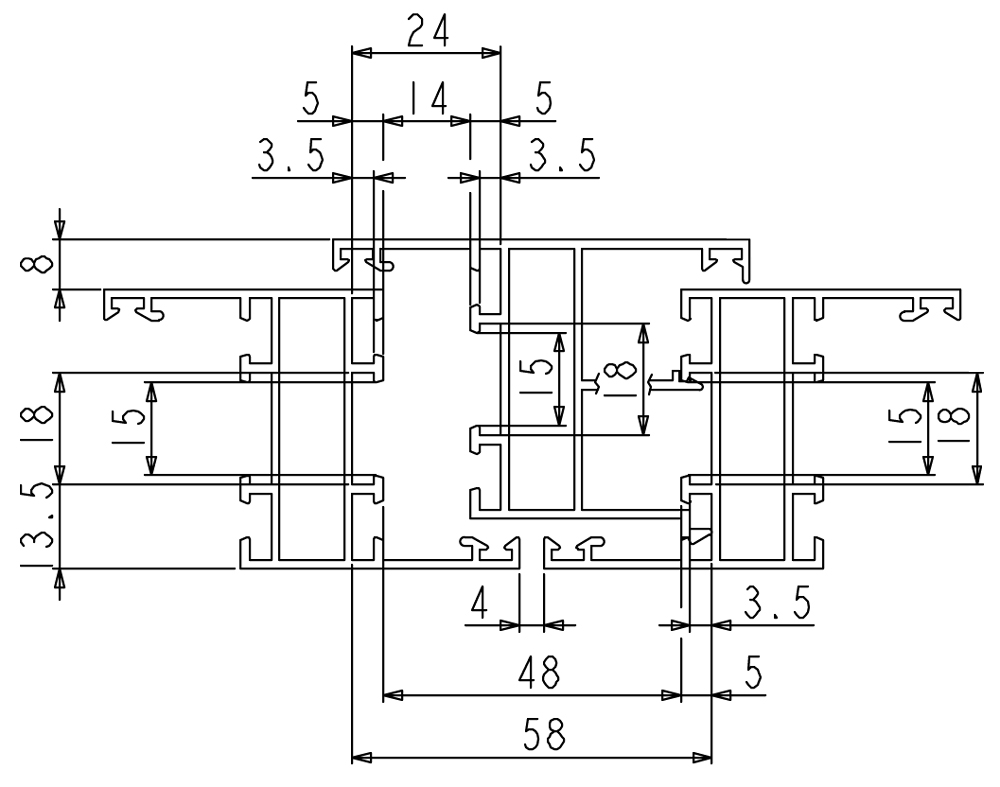 Cerniera Giesse - Flash Base Terza Anta - Serie R40 R40TT R50TT