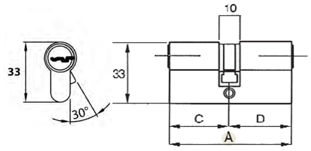 demi-cylindre avec la clé la construction IBFM