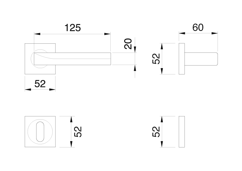 Poignées de conception de cartes dimensionnelles à la mode Manital