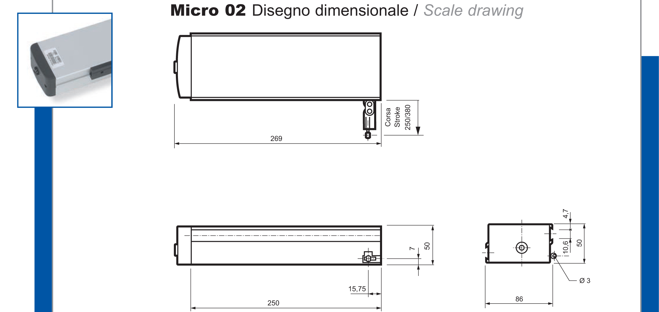 Motore serramento Attuatore a Catena micro 02 mingardi