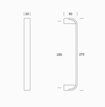 0IT.153.0025 Poignée PBA en acier inox AISI 316 L