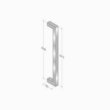 200Q_001 pba Poignée de tirage en acier inoxydable AISI 316L avec profil carré