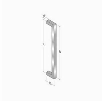 200Q_001 pba Poignée de tirage en acier inoxydable AISI 316L avec profil carré