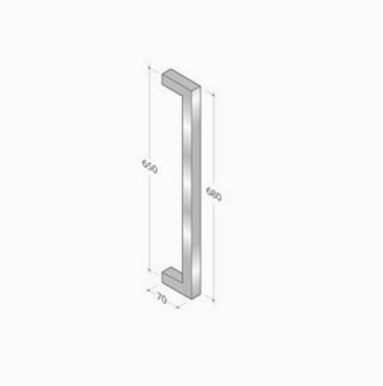 200Q_001 pba Poignée de tirage en acier inoxydable AISI 316L avec profil carré