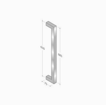 200Q_001 pba Poignée de tirage en acier inoxydable AISI 316L avec profil carré