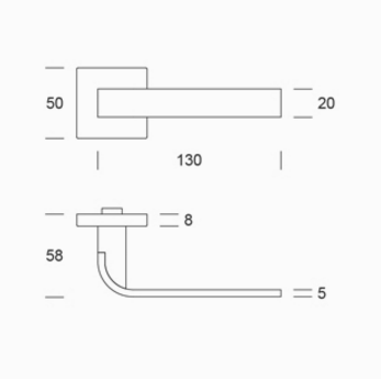 PBA paire de poignées 0IT.153.0000 acier inoxydable AISI 316L