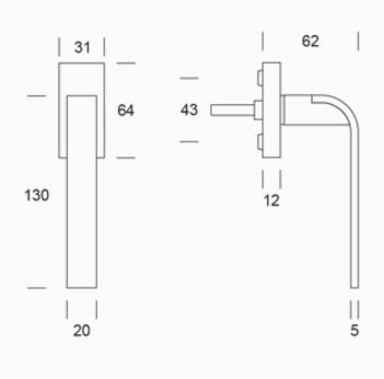 PBA paire de poignées 0IT.153.0000 acier inoxydable AISI 316L