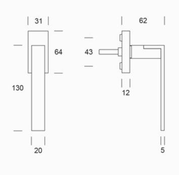 Coppia di maniglie pba 0IT.151.0000 in acciaio inox AISI 316L