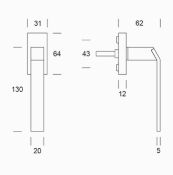 Coppia di maniglie pba 0IT.152.0000 in acciaio inox AISI 316L