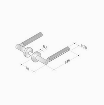 Paire de poignées pba 2002.YOD en bois et acier inoxydable AISI 316L