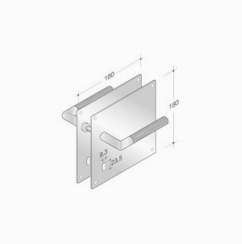 de poignées de plaque paire PBA 2003.YOD.PLA bois et en acier inoxydable AISI 316L