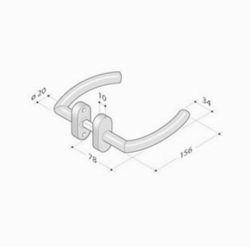 PBA paire de poignées 2027T acier inoxydable AISI 316L