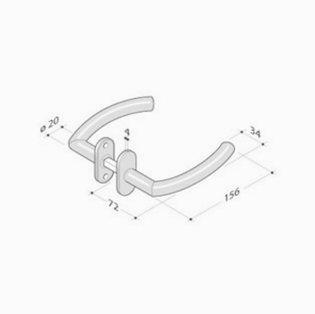 PBA paire de poignées 2027T acier inoxydable AISI 316L