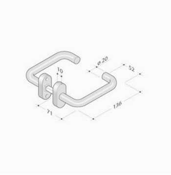 PBA paire de poignées 2028T acier inoxydable AISI 316L