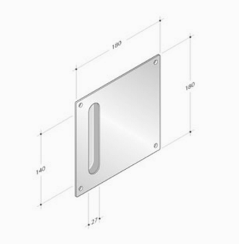 pba 2301 Poignée en Acier Inoxydable AISI 316L pour Porte Coulissante