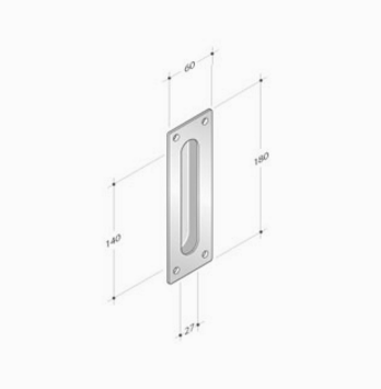 pba 2301 Poignée en Acier Inoxydable AISI 316L pour Porte Coulissante