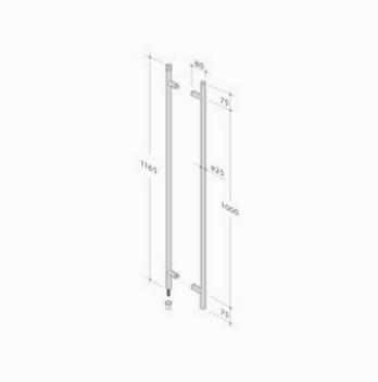 PBA Poignée de 200ch en acier inox AISI 316L avec serrure Incorporated