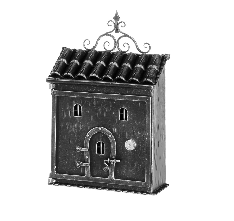 Boîte Aux Lettres Artisanale En Fer Forgé - Noire, Unique, Neuve