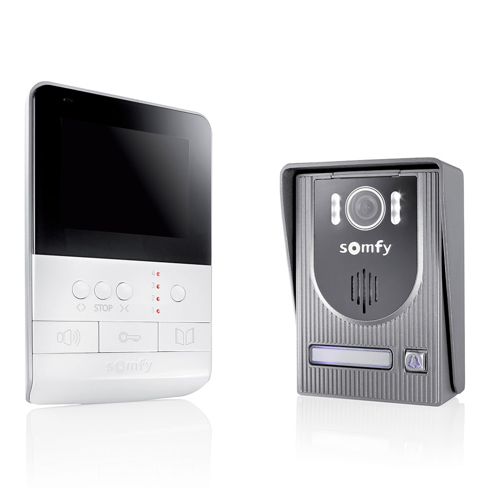 Interphone de porte avec caméra et écran couleur 3,5 blanc-argent