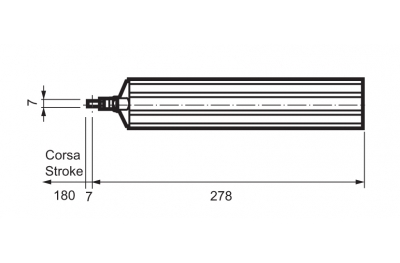 Mingardi course de l'actionneur de tige 180mm pour fenêtres de toit