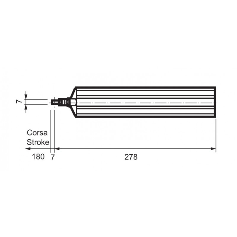 Mingardi course de l'actionneur de tige 180mm pour fenêtres de toit