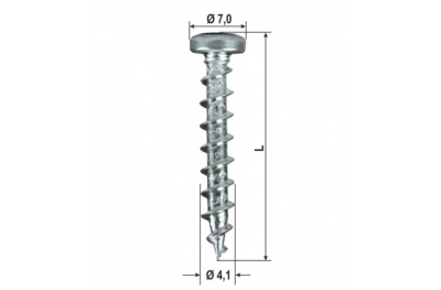 Vis à tête ronde Hardware PVC différentes tailles 1000pz HEICKO Segatori