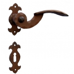 18 Galbraith Poignée de porte avec Rosetta et la buse Fer Forgé Art