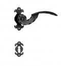 18 Galbraith Poignée de porte avec Rosetta et la buse Fer Forgé Art