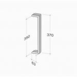 200E-031 PBA Poignée tubulaire en acier inoxydable AISI 316 L Elliptique
