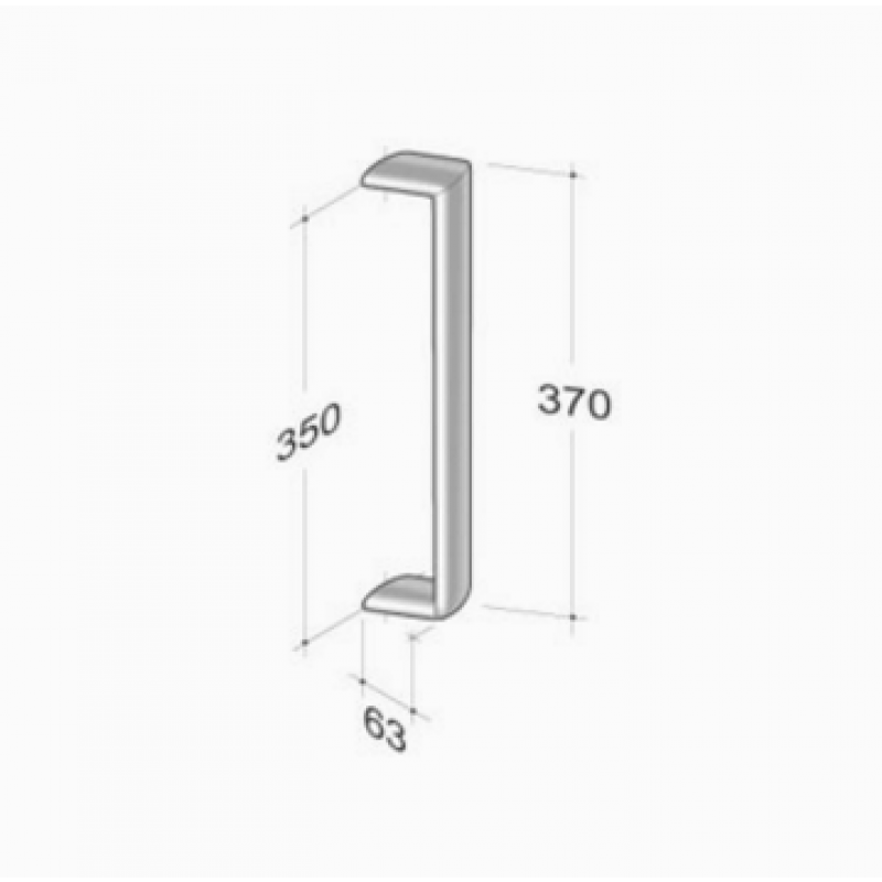 200E-031 PBA Poignée tubulaire en acier inoxydable AISI 316 L Elliptique