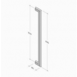 200E-041 PBA Poignée en acier inoxydable tubulaire Elliptique AISI 316 L