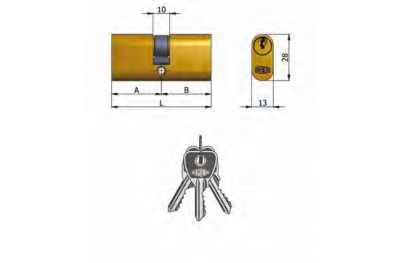 ART.140 / 04 Omec; Double cylindre en laiton Ovale (5 Pins)