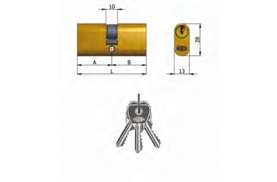 ART.140 / 09 Omec; Double cylindre en laiton Ovale (5 Pins)