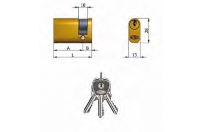 Article 141/03 Omec; Demi-cylindre en laiton Ovale (5 Pins)