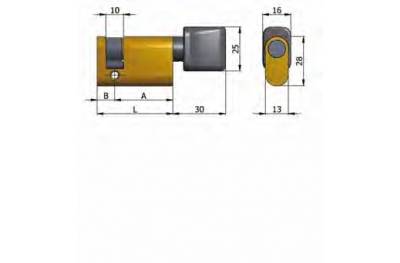 Art.144 / 03 Omec; Demi-cylindre avec bouton laiton ovale