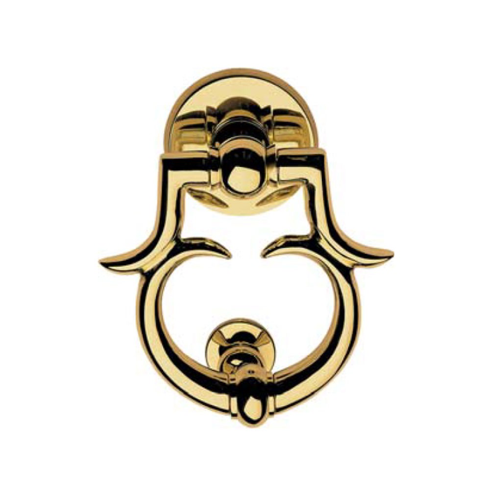 351 BA OL Porte heurtoir Calì en forme de lion Made in Italy en laiton peint poli