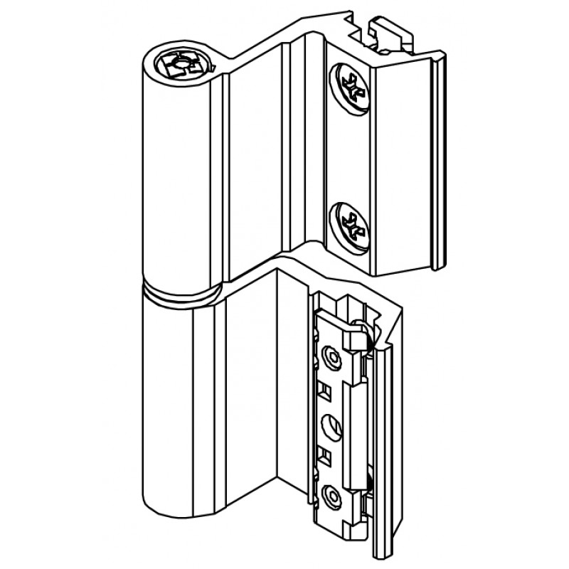 Charnière à culot CE Art.00128U Giesse; Chambre européenne pour l'aluminium