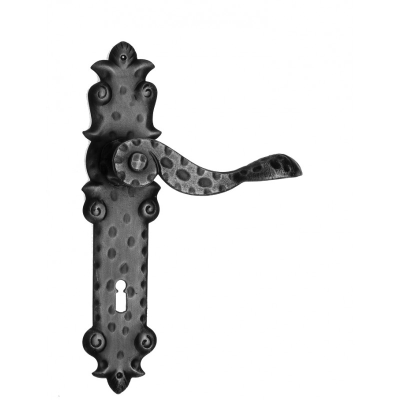 Poignée de porte 503 Galbusera sur la plaque Fer Forgé Art