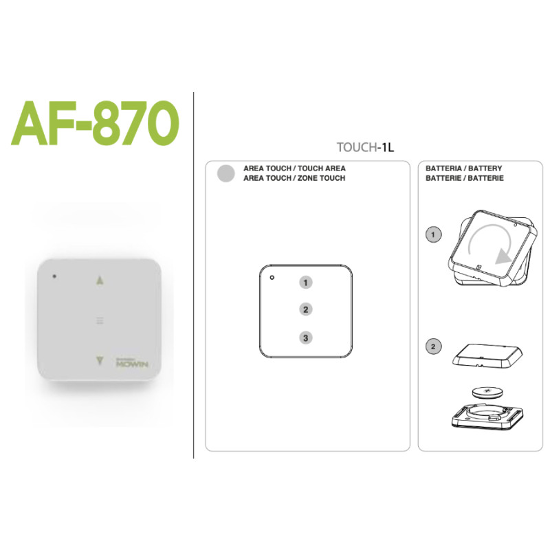 AF 870 Comunello Bouton Radio Rolling Code 433,92 MHz