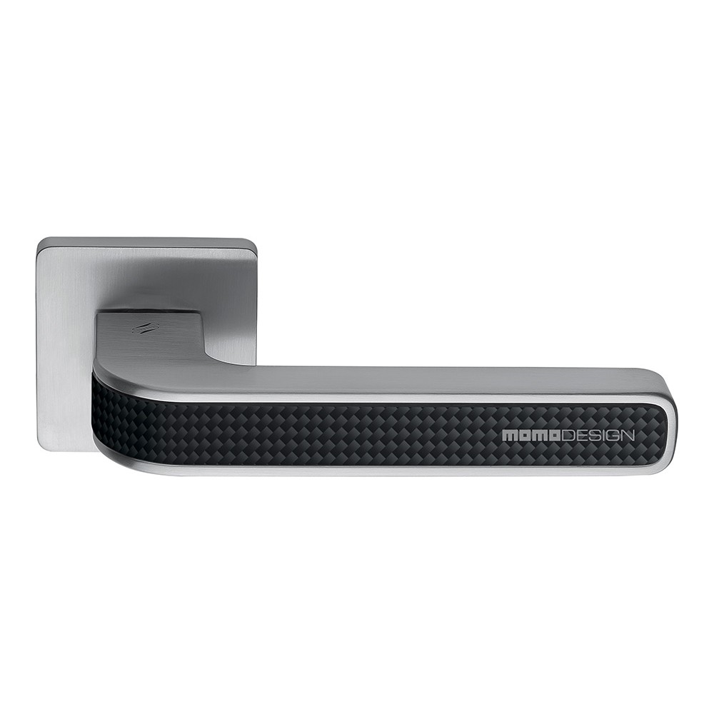 Poignée Alba en chrome poli et satiné pour porte, design Rosette Fabriqué en Italie, Colombo Design