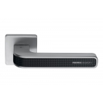 Poignée Alba en chrome poli et satiné pour porte, design Rosette Fabriqué en Italie, Colombo Design