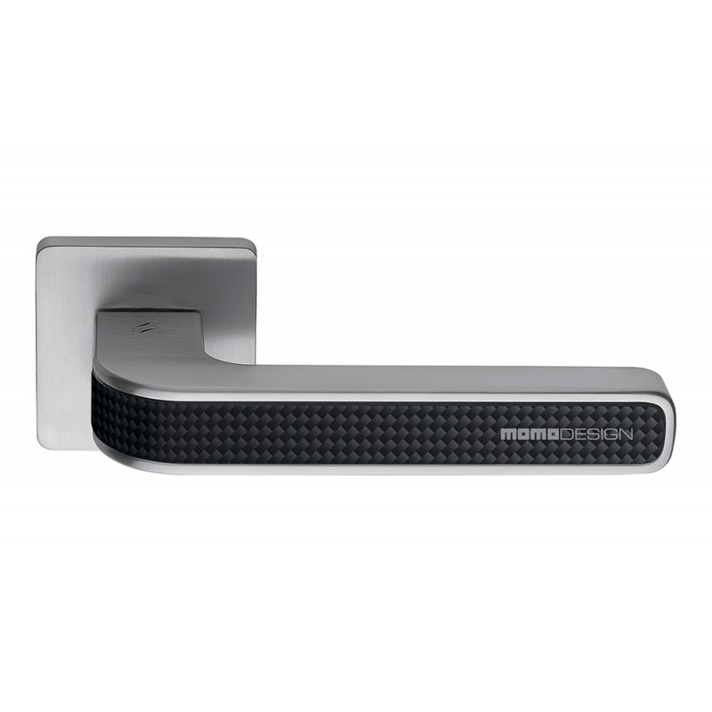 Poignée Alba en chrome poli et satiné pour porte, design Rosette Fabriqué en Italie, Colombo Design