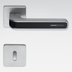 Poignée Alba en chrome poli et satiné pour porte, design Rosette Fabriqué en Italie, Colombo Design