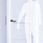 Poignée de porte Alba Grafite sur rosace à lignes droites et courbes de conception Colombo