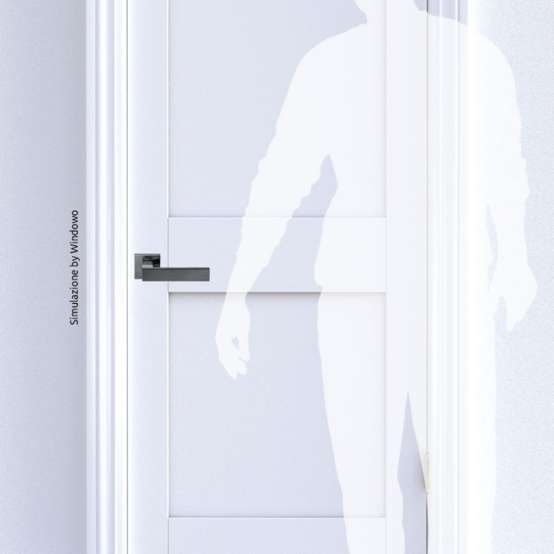 Poignée de porte Alba Grafite sur rosace à lignes droites et courbes de conception Colombo