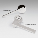 Karina Chrome + Poignée De Porte En Laiton Poli Rosace Double Ligne De Finition Créatrice Calì