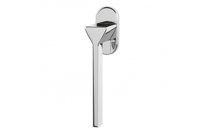 Poignée de porte Ama en chrome poli sur rosette de l'architecte designer Andrea Maffei pour Colombo Design